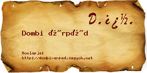 Dombi Árpád névjegykártya