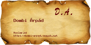 Dombi Árpád névjegykártya
